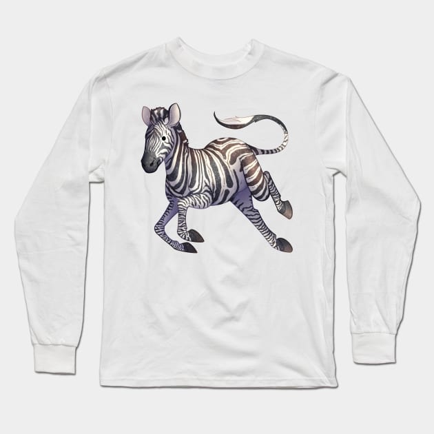 Cozy Zebra Long Sleeve T-Shirt by Phoenix Baldwin